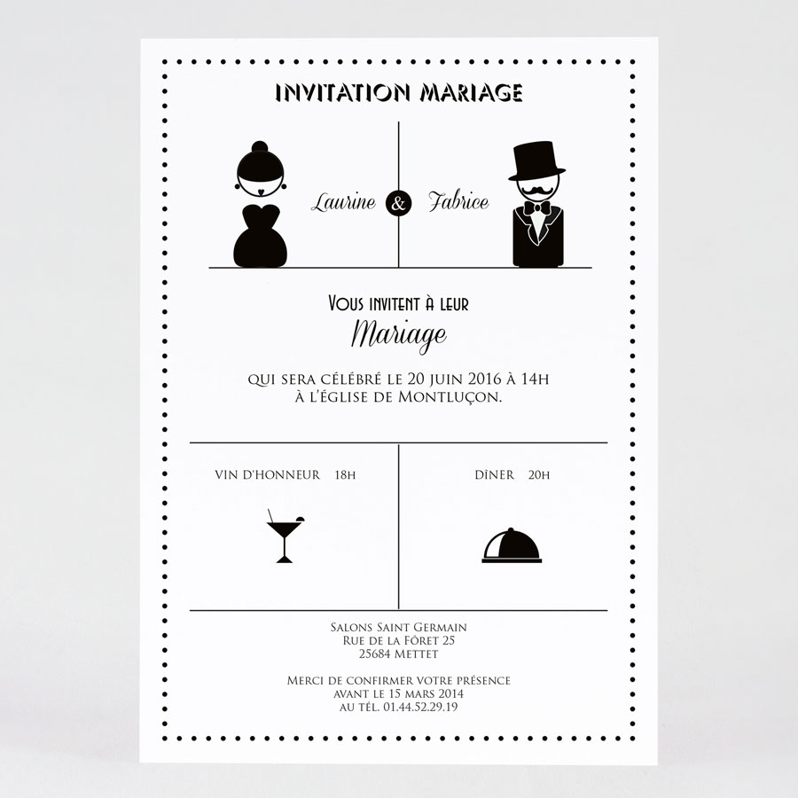 Faire Part Mariage Transparent Enveloppe Noire - Faire-P