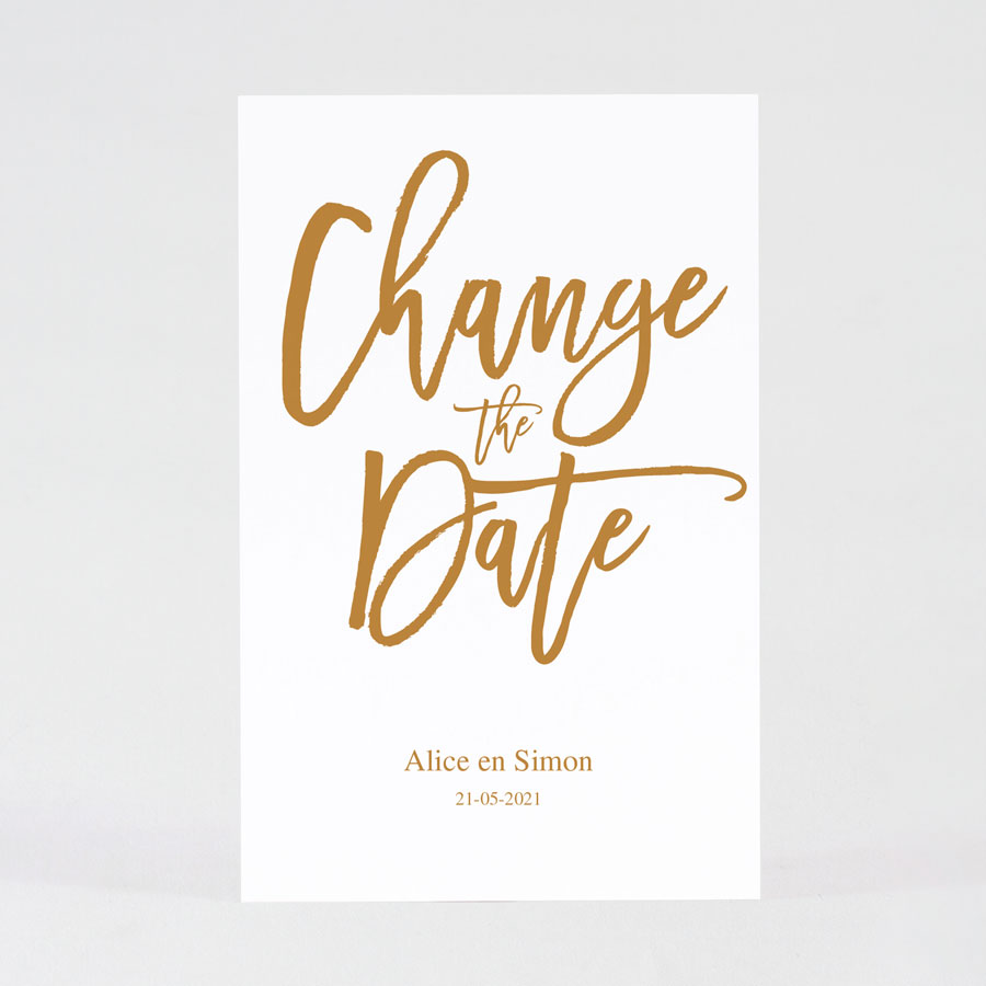 Stijlvolle Change the Date kaart - Huwelijk | Tadaaz