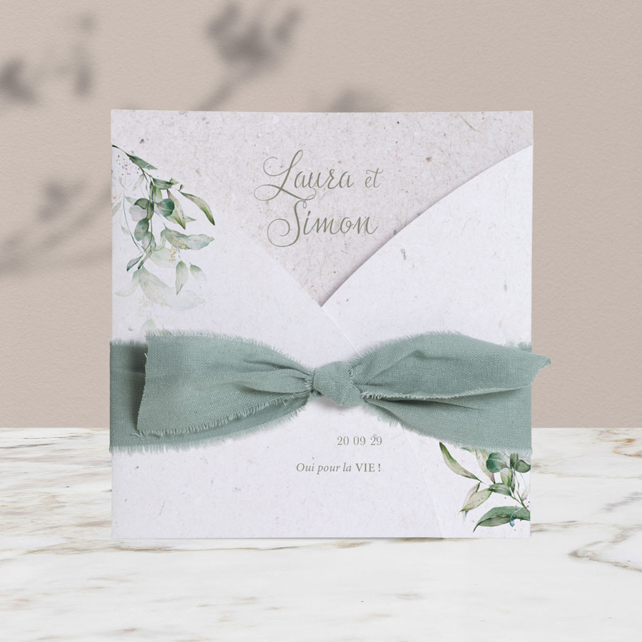 Faire part de mariage champêtre original Tadaaz®