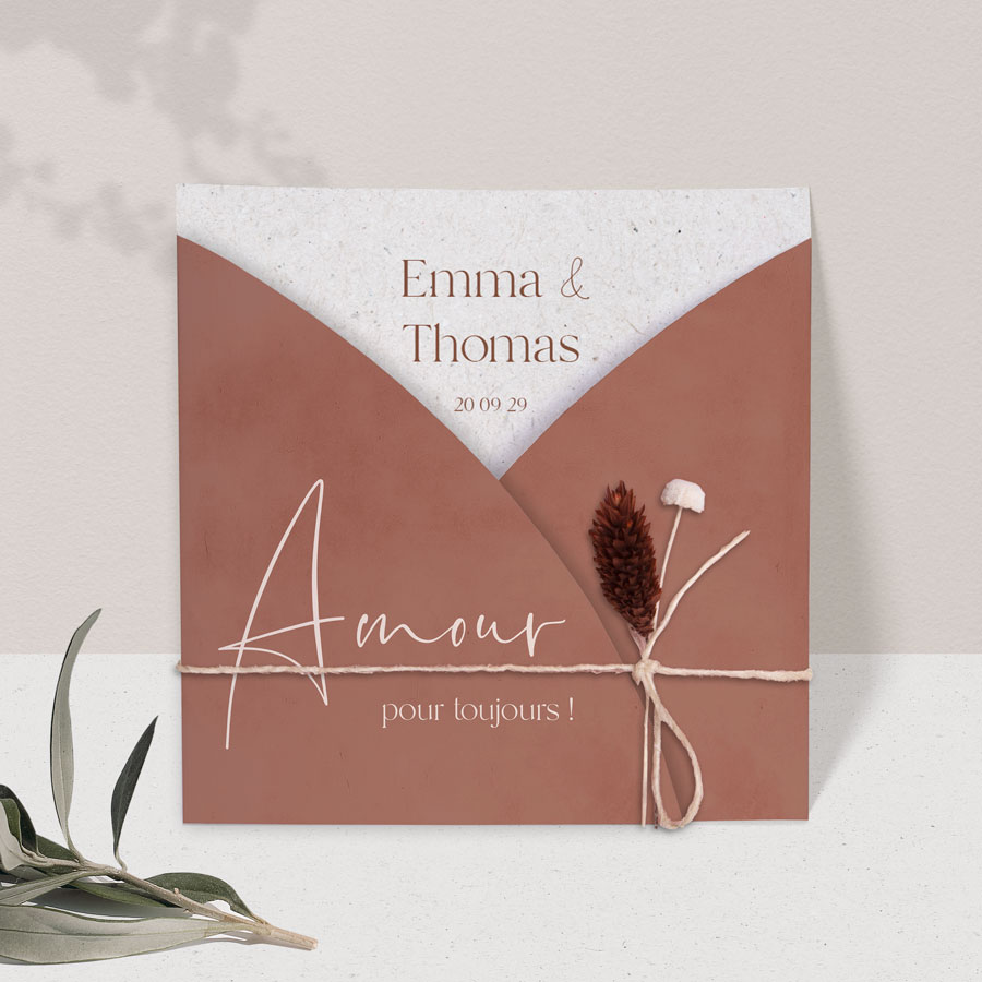 Faire part mariage terracotta Tadaaz®