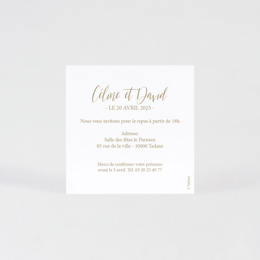 Carte D Invitation Diner Mariage Vin D Honneur Reception Mariage A Personnaliser Tadaaz