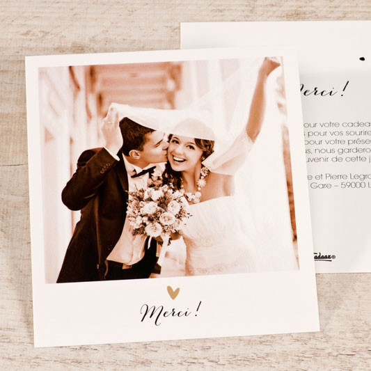 Gris Perle Naissance • 10x15 cm • popcarte Mariage Design Polaroid • 8 Cartes Remerciement Personnalisables avec 8 Enveloppes • Ajoutez Votre Photo • Remerciements Anniversaire Baptême 