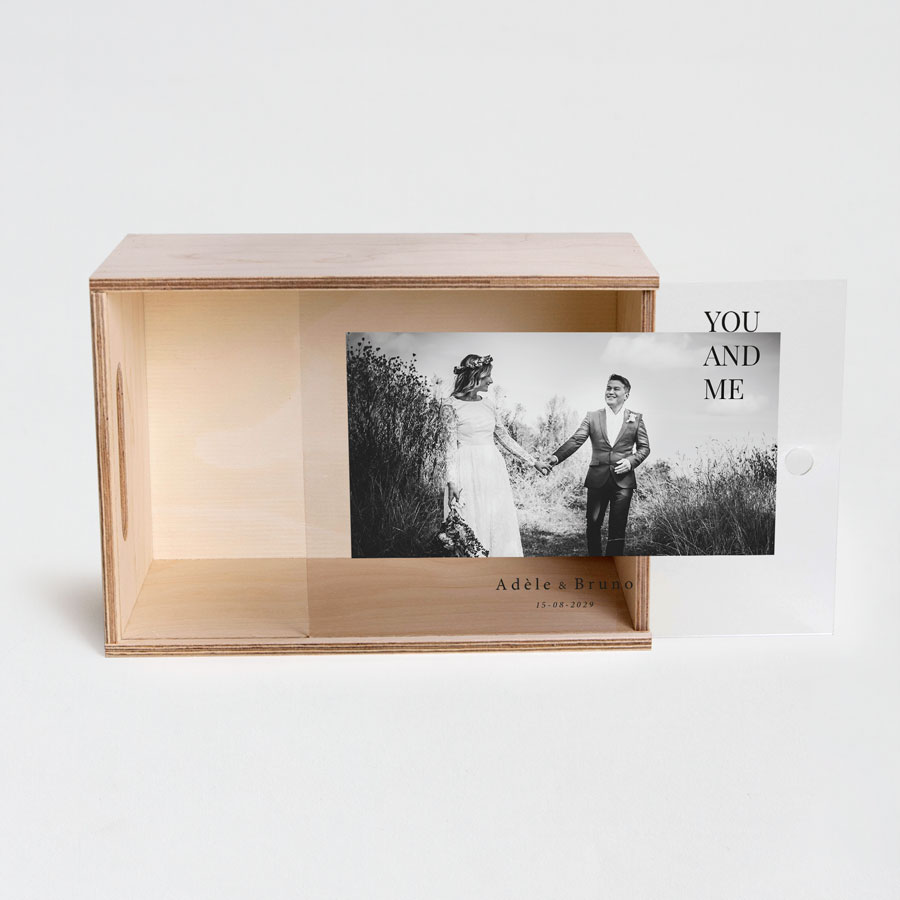 Houten memory box | klapdeksel - Trouwen | Tadaaz