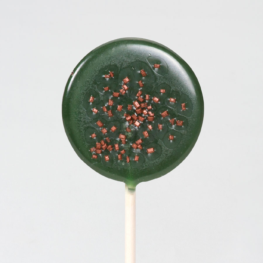 5 x Ambachtelijke groene lolly met spikkeltjes - Trouwen