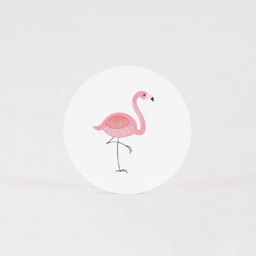 gevoeligheid Annoteren Frank Kleine ronde sticker met flamingo (3,7 cm) - Geboorte | Tadaaz