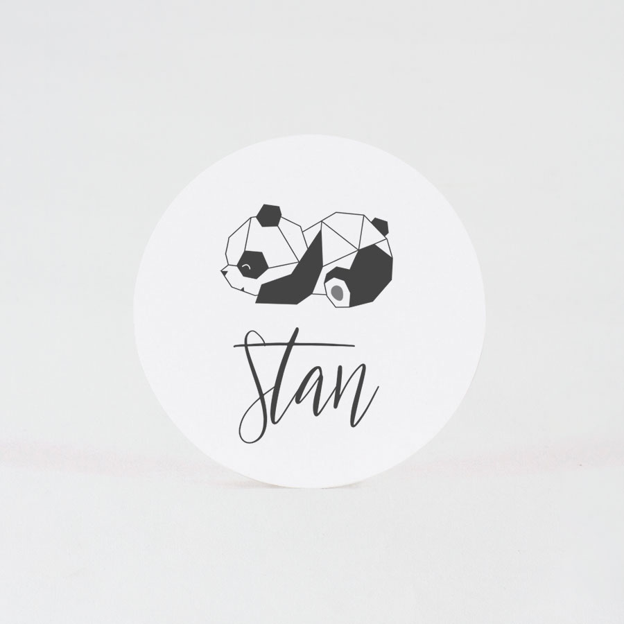 24 x Ronde sticker met pandabeer (5,9 cm) - Geboorte