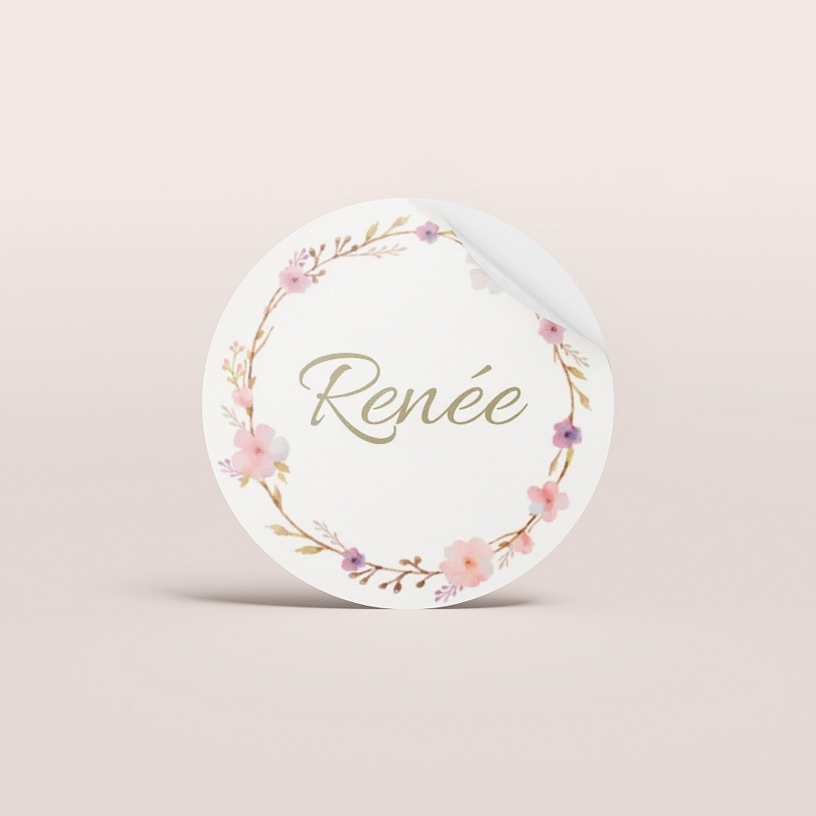 Bougie Baptême Personnalisée Couronne Gypsophiles Pastel – Nom, Date & Message, 25x7 Cm, Fabriquée En Allemagne