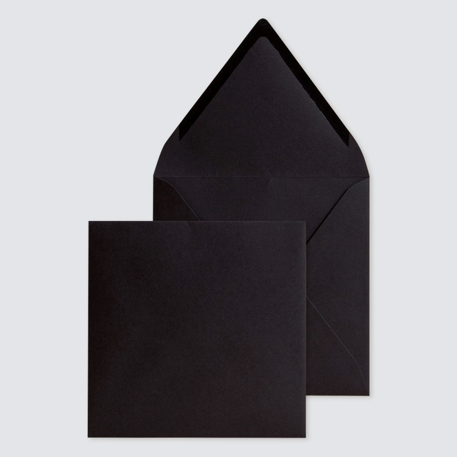 Enveloppe carrée noire - Mariage
