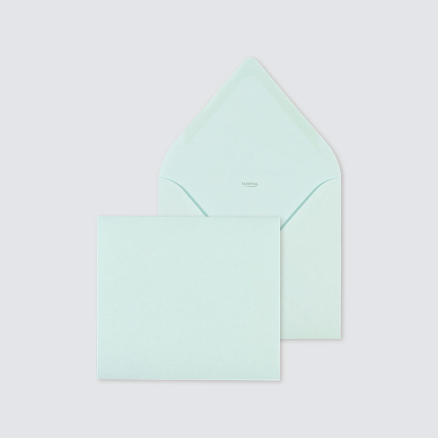 10 x Mintgroene enveloppe met rechte klep (14 x 12,5 cm) - Kerst