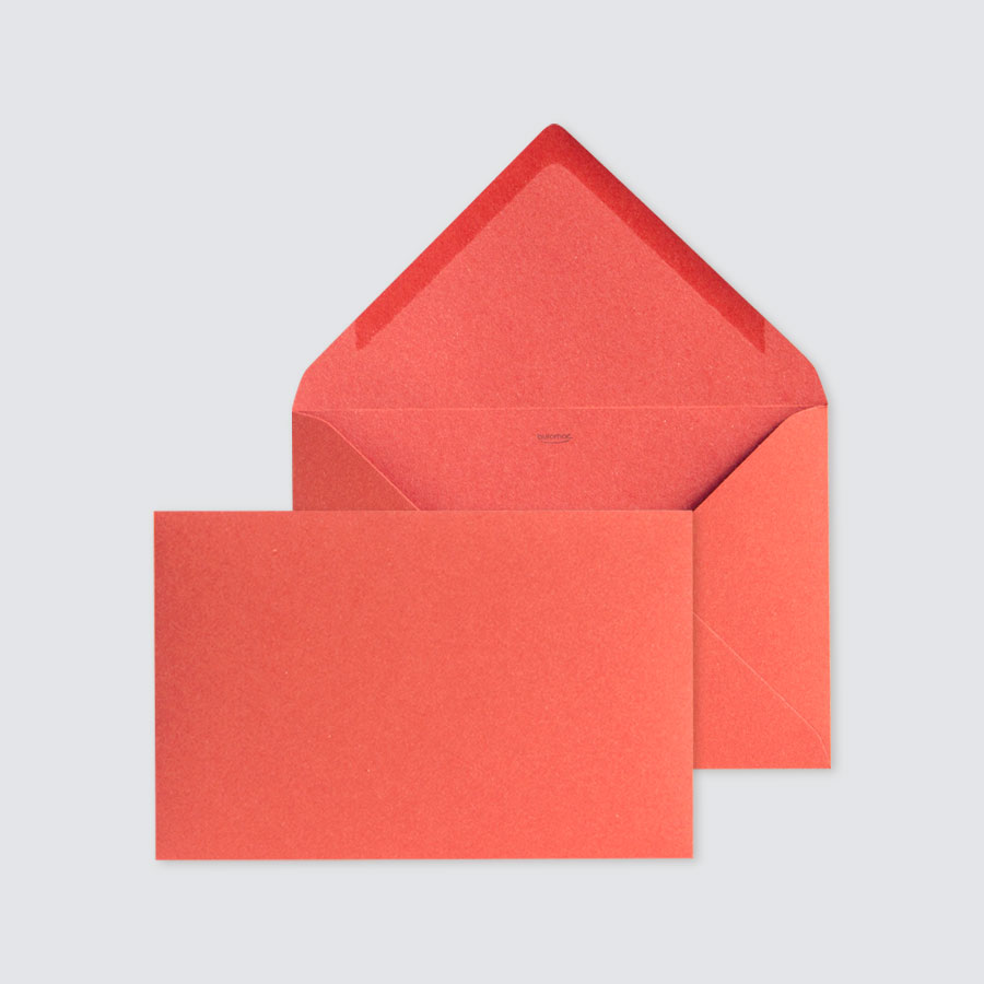 Faire-part carte & enveloppe orange irisé 3 - Arcahenna