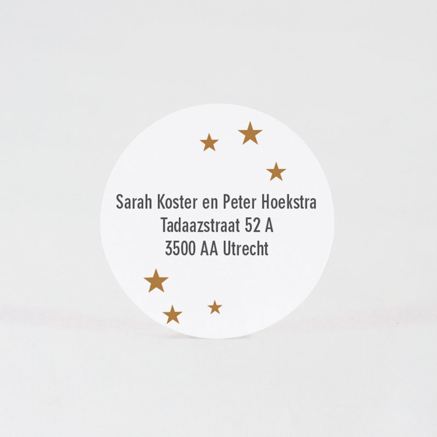 24 x Ronde sticker met sterren (4,4 cm) - Kerst