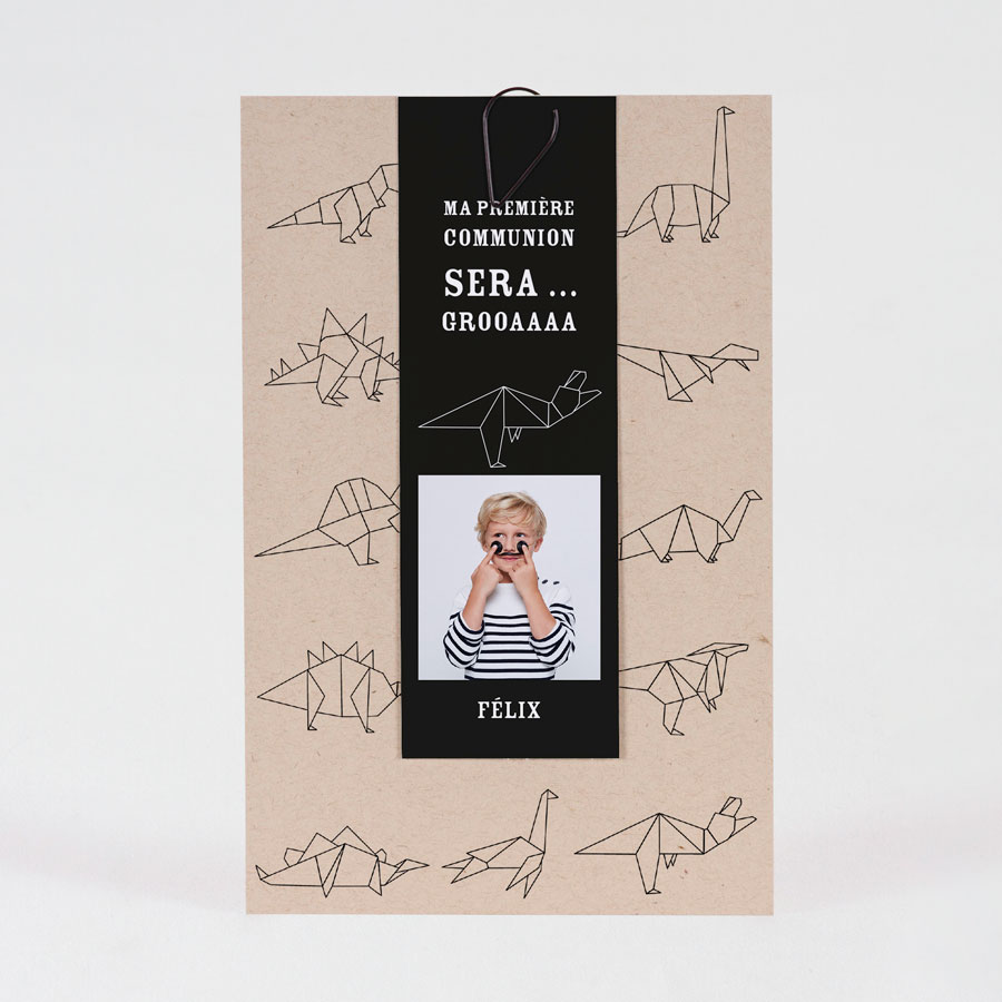 Carte Communion Dinosaures Et Marque Pages Photo Communion Tadaaz
