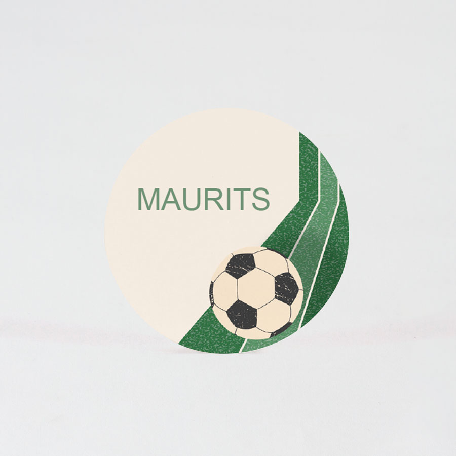 Erge, ernstige annuleren het internet Ronde retro voetbal sticker met naam (4,4 cm) - Communie | Tadaaz
