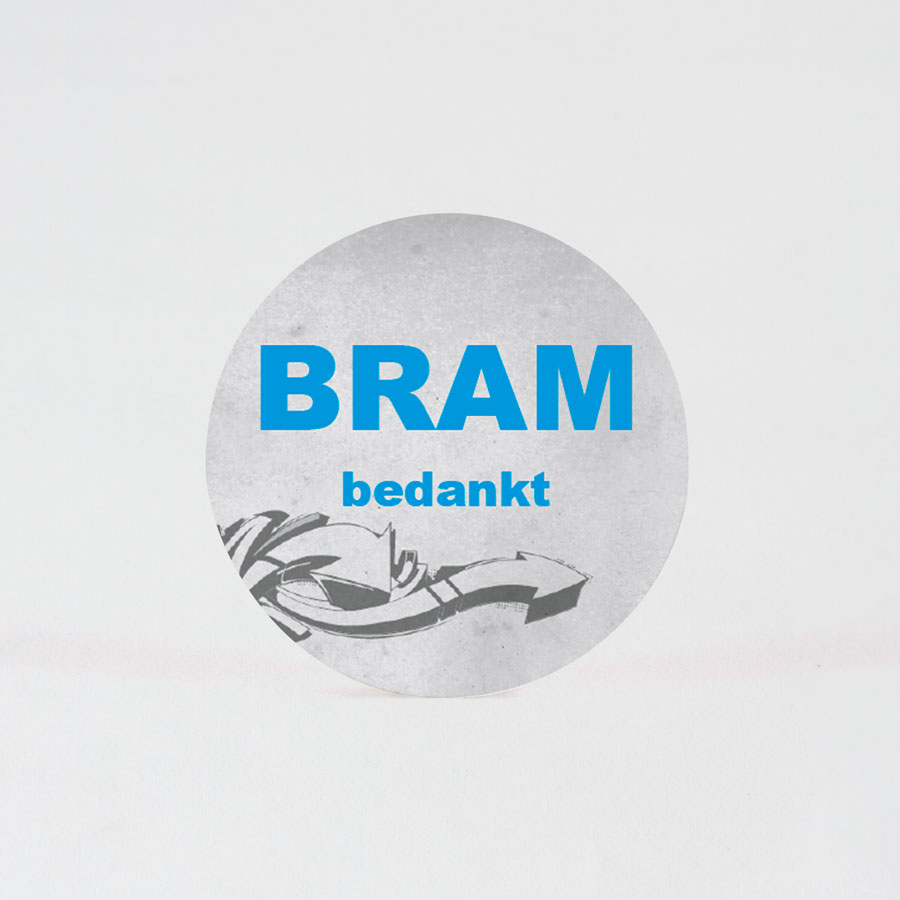 24 x Ronde sticker met naam en graffiti (4,4 cm) - Communie