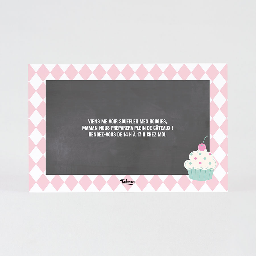 Carte D Invitation Anniversaire Enfant Retro Cupcake Fete Tadaaz