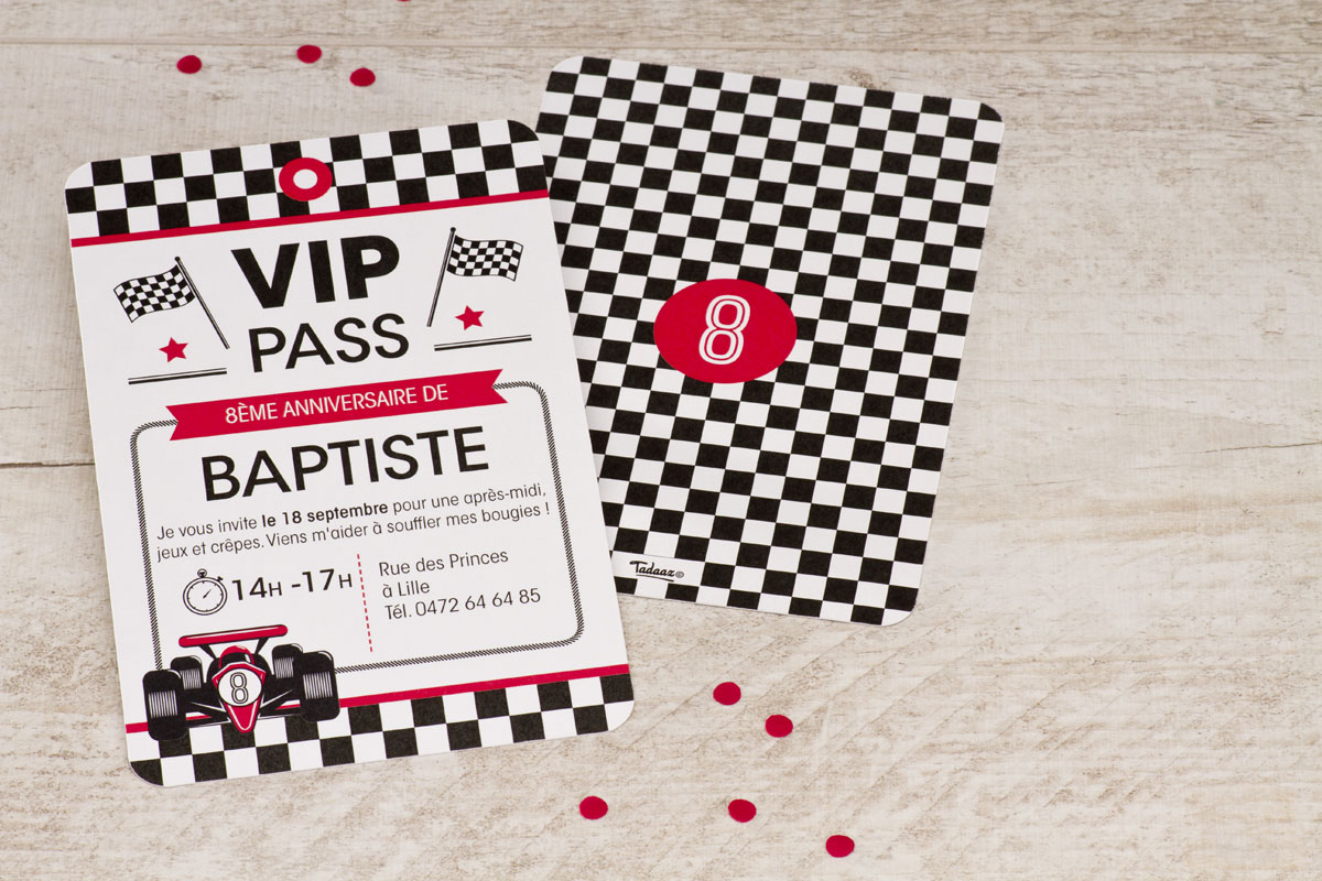 Carte D Invitation Anniversaire Enfant Formule 1 Fete Tadaaz