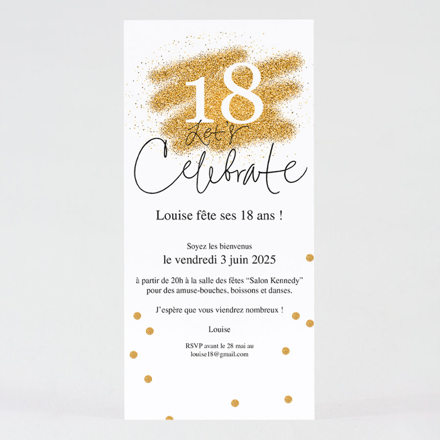 invitation anniversaire 18 Ma journée