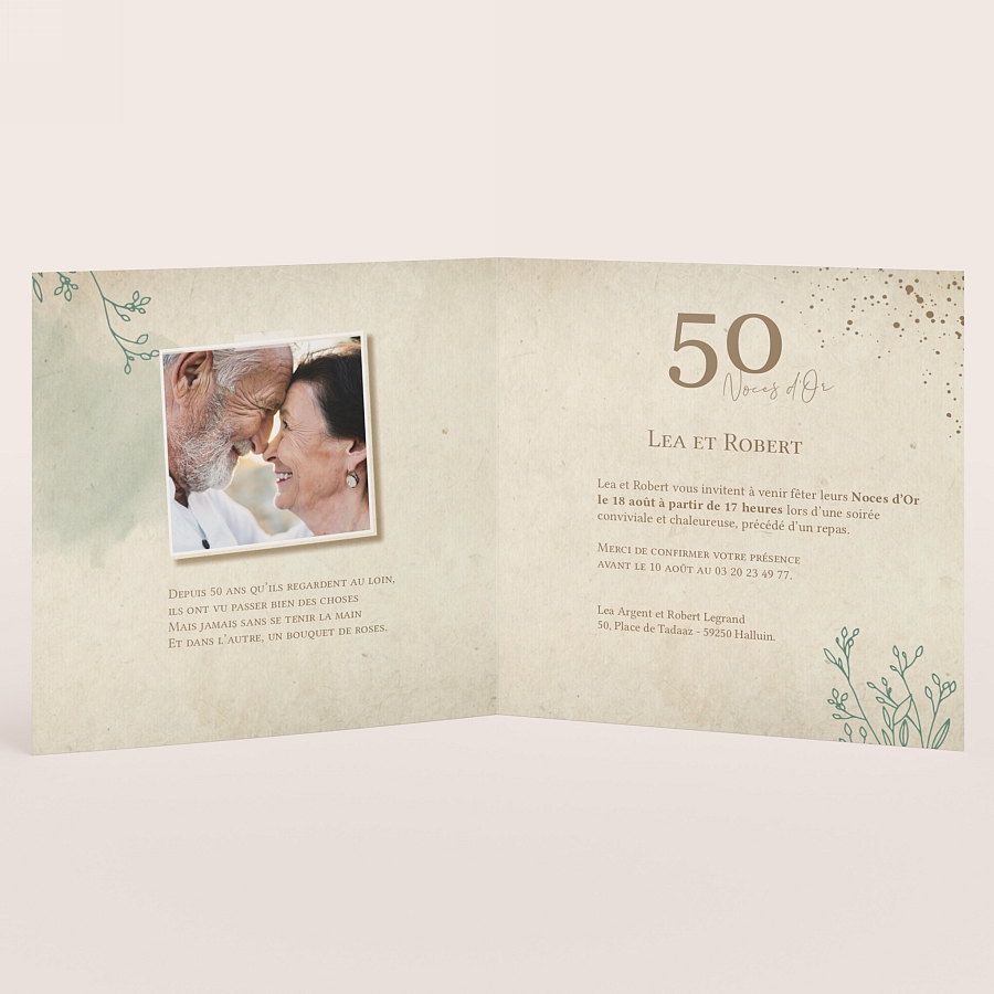 Carte D Invitation Anniversaire De Mariage A Personnaliser Tadaaz