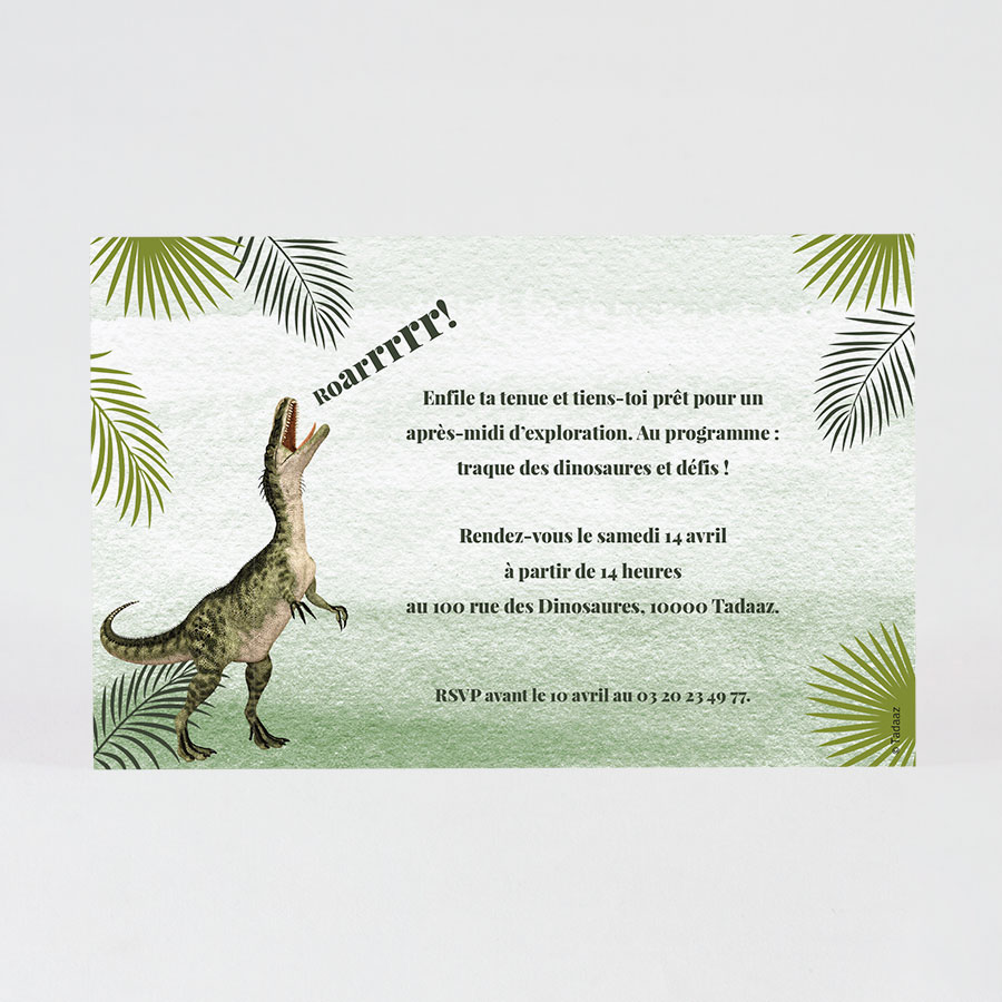 4 ans enfants anniversaire garçon fête T Rex dinosaure | Carte de vœux