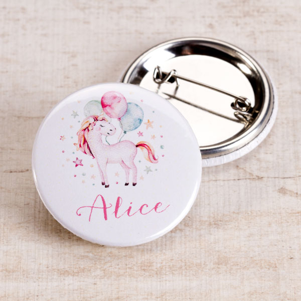 10 x Leuke button met unicorn en naam - Feest