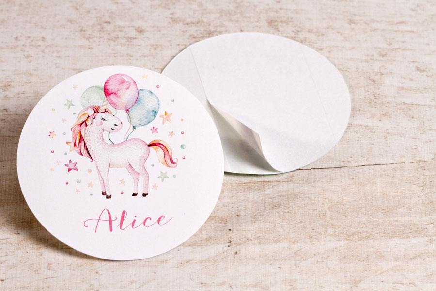 24 x Ronde unicornsticker groot (5,9cm) - Feest