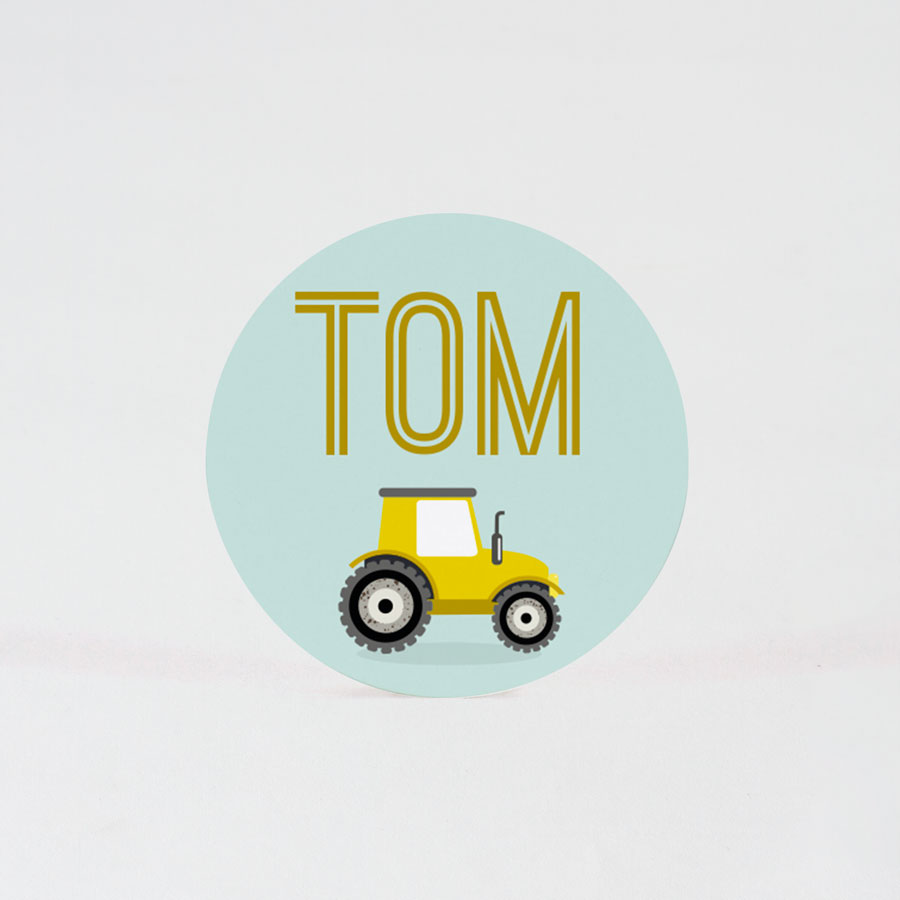 24 x Ronde sticker met tractor klein (4,4cm) - Feest