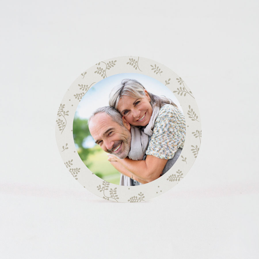 24 x Ronde sticker met foto en takjes (5,9cm) - Feest