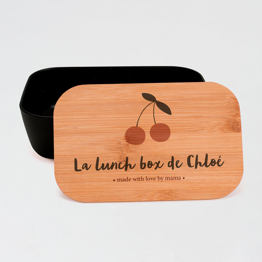 Lunch box personnalisée en verre et bambou - Grape