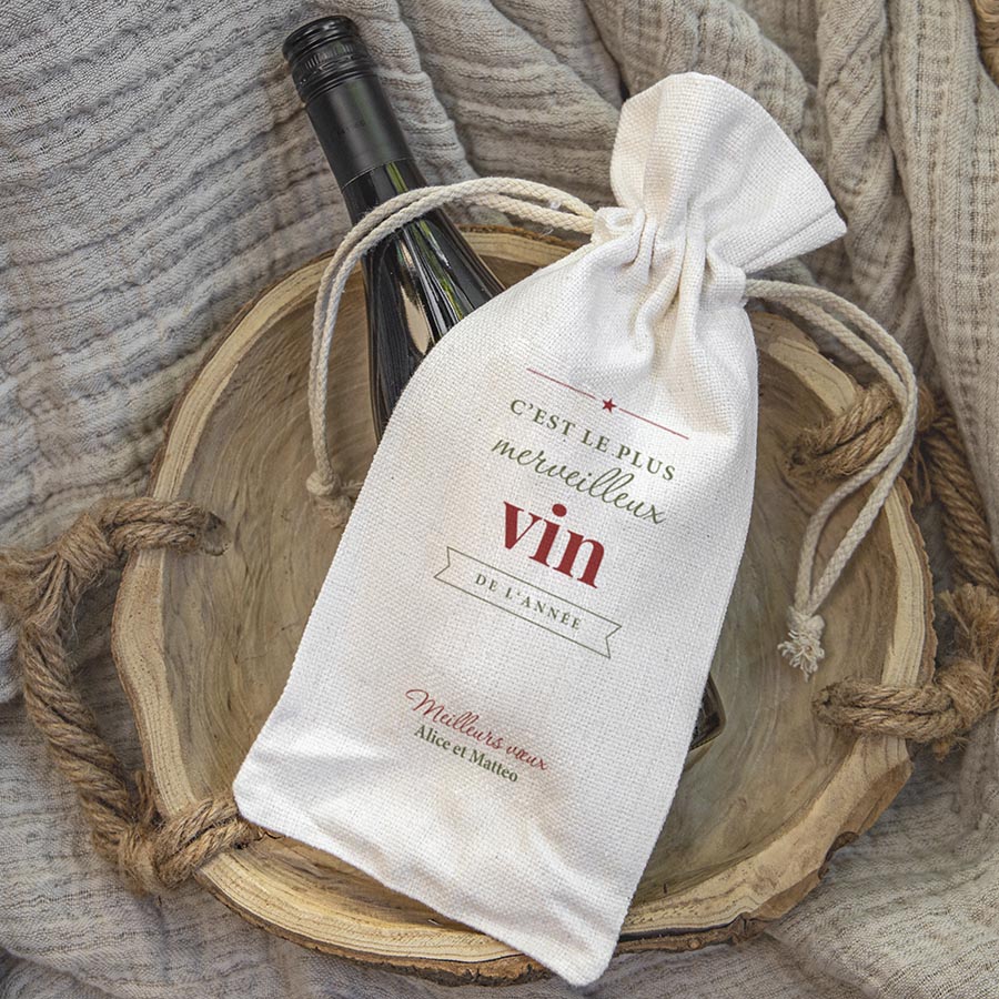 Cuque Verres Sac De Vin De Noël En Strass Pratique Toile De Jute