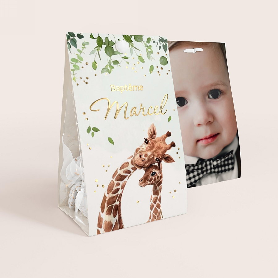 Lot De 20 Mouchoirs Individuels Enfants Motif Girafe Anniversaire - 2 Paquets De 10, Papier 4 Plis 22x21cm - 14