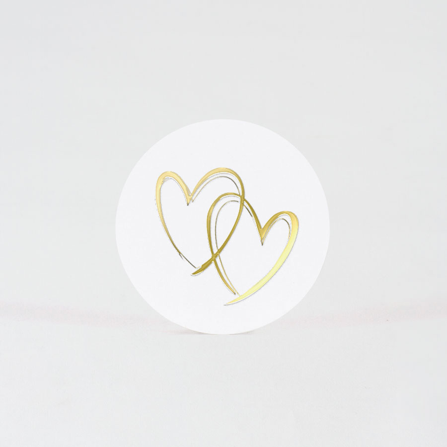 KINBOM 300 Stück Herz Umschlagsiegel Aufkleber Personalisiert Hochzeits Einladungs Aufkleber Selbstklebende Geprägte Siegel Etiketten für Gefälligkeiten Einladung Grußkarten Gold 