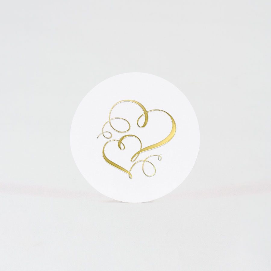ik klaag berouw hebben Productie Sticker met sierlijke gouden hartjes - Huwelijk | Tadaaz