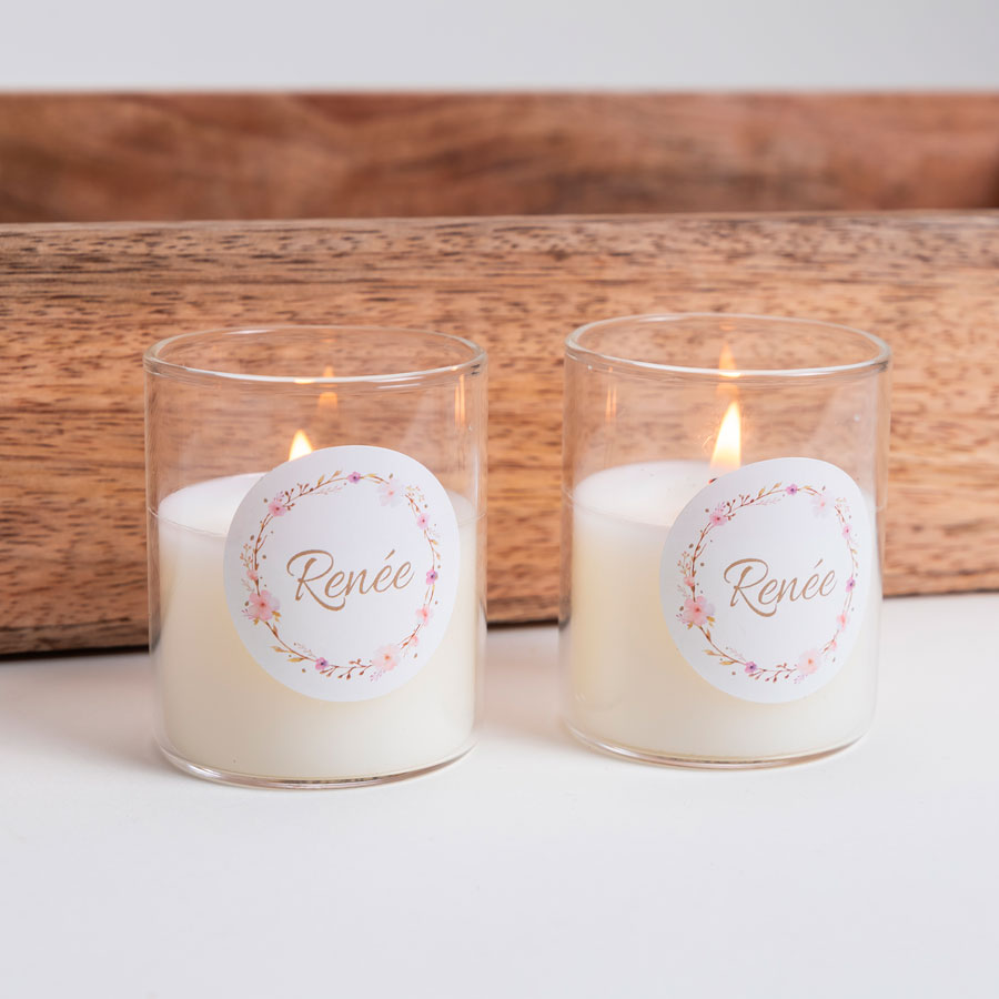 Warmweiße Kerze 'White corky Candle' im Glas mit Korkdeckel - Eigenes Design