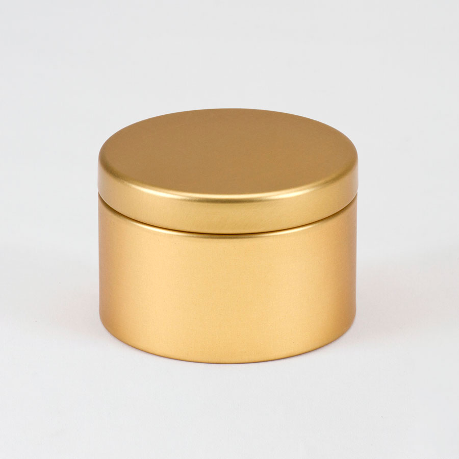 Boîte décorative ronde en fer - doré D13xH13,5cm - ALMARJ