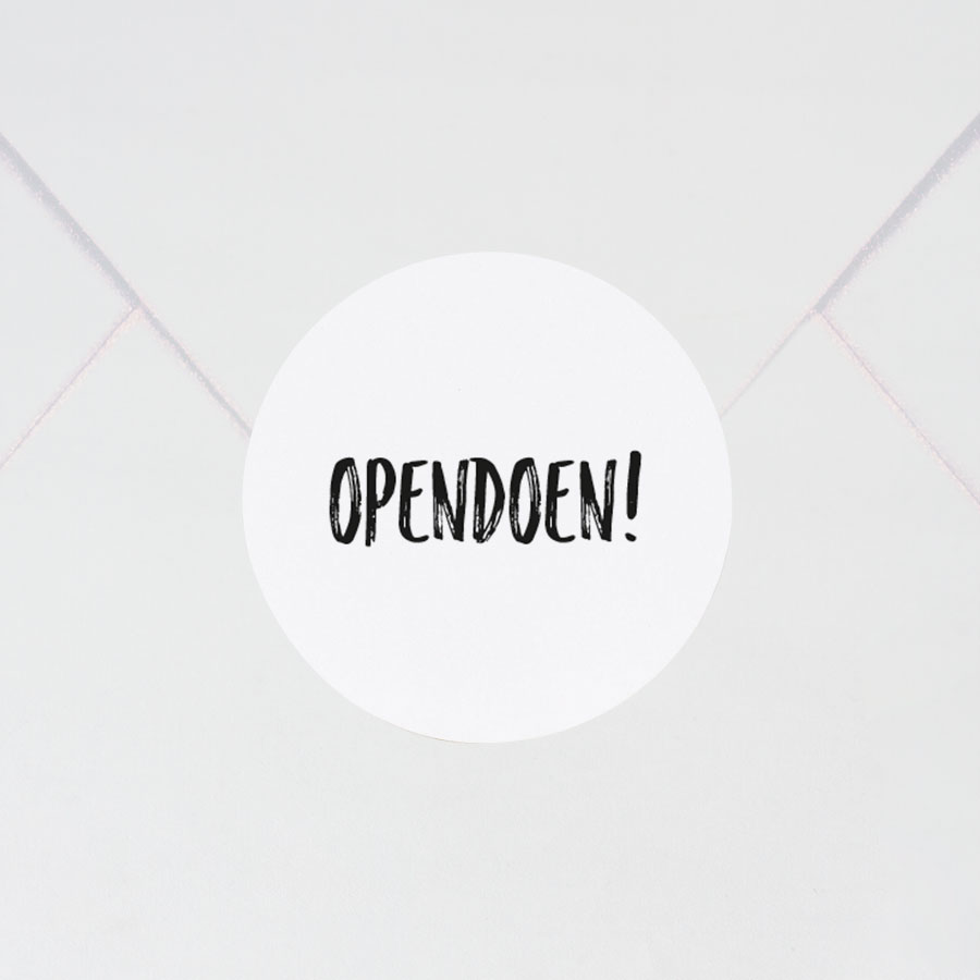 30 x Originele sluitzegel 'Opendoen!' (3,7 cm) - Communie